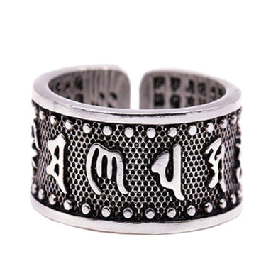 Six True Words Mantra Adjustable Ring - Om Mani Padme Hum-Your Soul Place